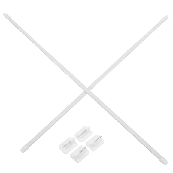 NIAIZEK 1Set Adjustable White Shower Curtain Rod No Drilling Extendable Pole for Home Bathroom
