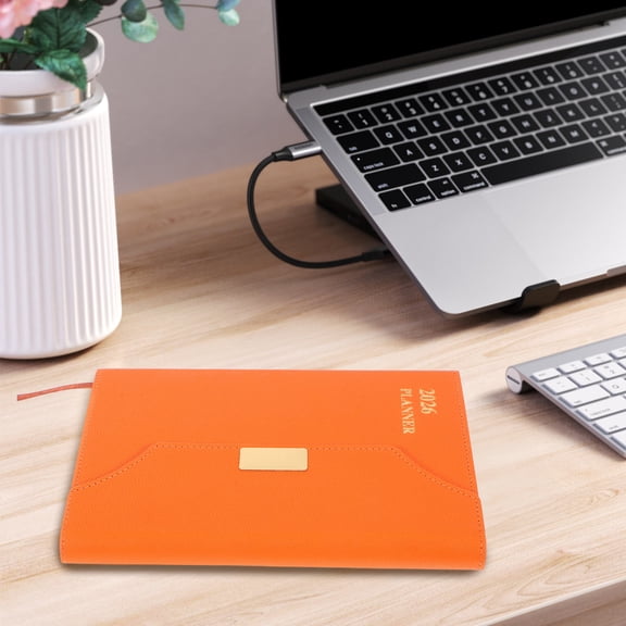 NIAIZEK Orange Calendar Planner for Office with Ink Resistant Paper and Versatile Daily Use
