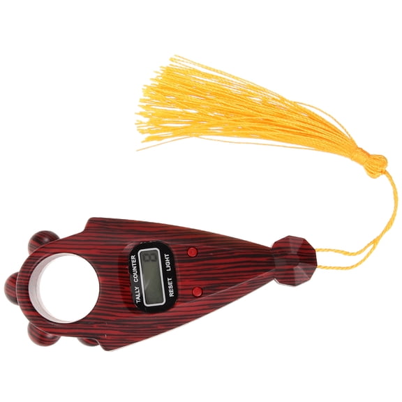 NIAIZEK Dark Red Wooden Handheld Digital Counter for Easy Counting Versatile Tool for All Ages 2.5 x 1.5 x 0.5