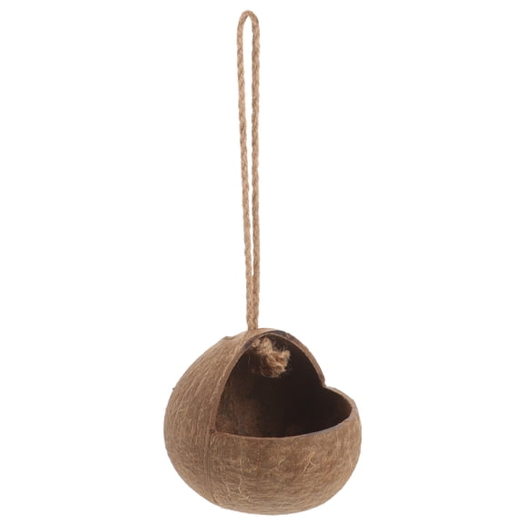 NIAIZEK nesting box for parakeets Coconuts Shell Bird Nest Khaki for Pet Lovers 1Set