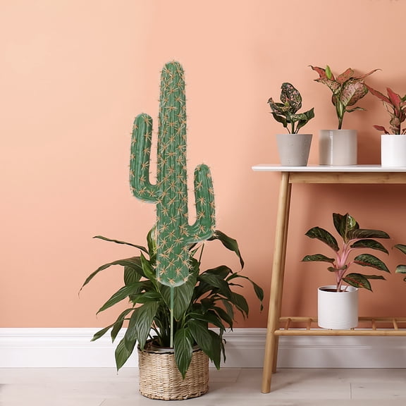 NIAIZEK Decorative Green Artificial Cactus No Pot Faux Plant for Indoor Decor Perfect for Living Room Office Garden 8.5in