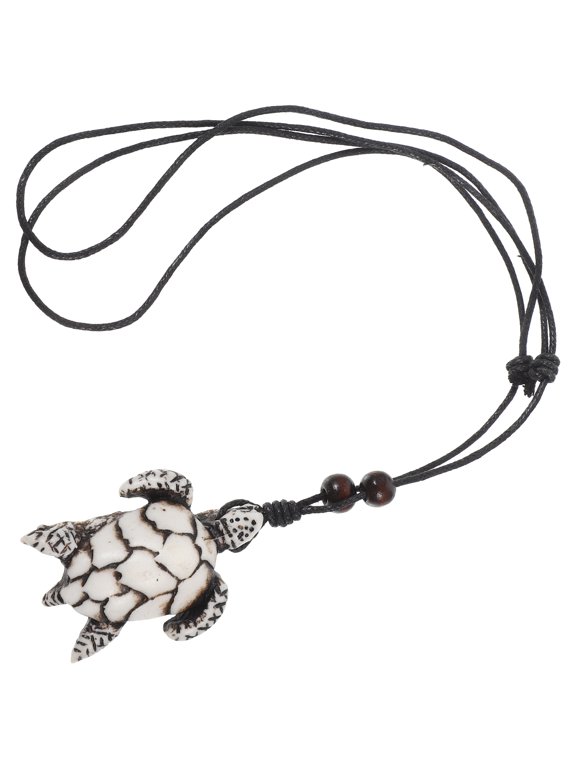 Men's Turtle Pendant Necklace with Colorful Woven Rope, Stylish Decorative Jewelry Accessory for Men