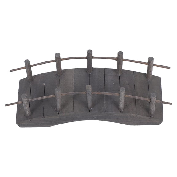 NIAIZEK Miniature Wooden Bridge Small Arch Bridge For Outdoor Garden Displays Grey 1Pcs
