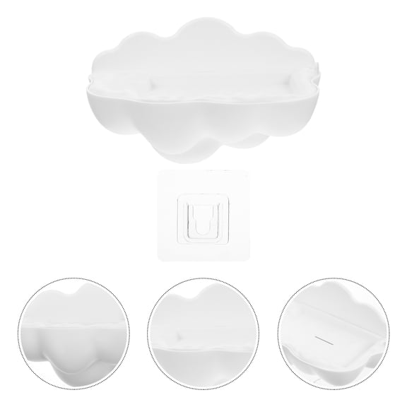 NIAIZEK Wear-Resistant White Wall-Mounted Soap Tray for Shower and Bathtub with Drying Drainage Design