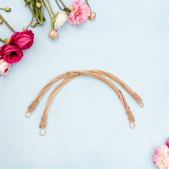 NIAIZEK 4Pcs Light Brown Rattan Picnic Basket Handle Replacement with Easy Installation