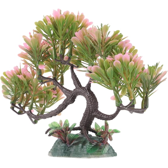 NIAIZEK Plastic Aquarium Plant Decoration Lifelike Pine Tree for Fish Tank Embellishment