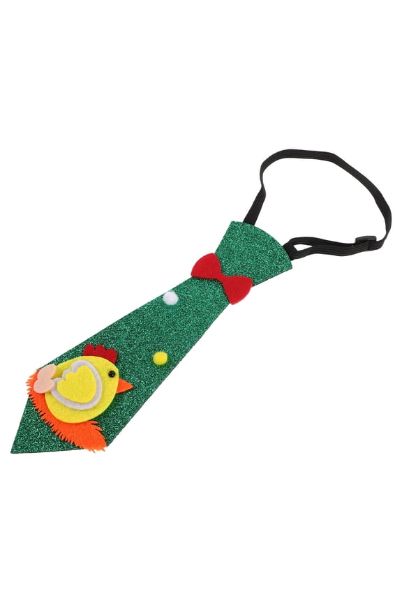 Adjustable Easter Chick Tie Green, 1 Set Charming Costume Accessory Neckwear for Easter Supplies