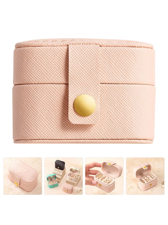 Elegant Pink PU Ring Box for Home Organization and Protection