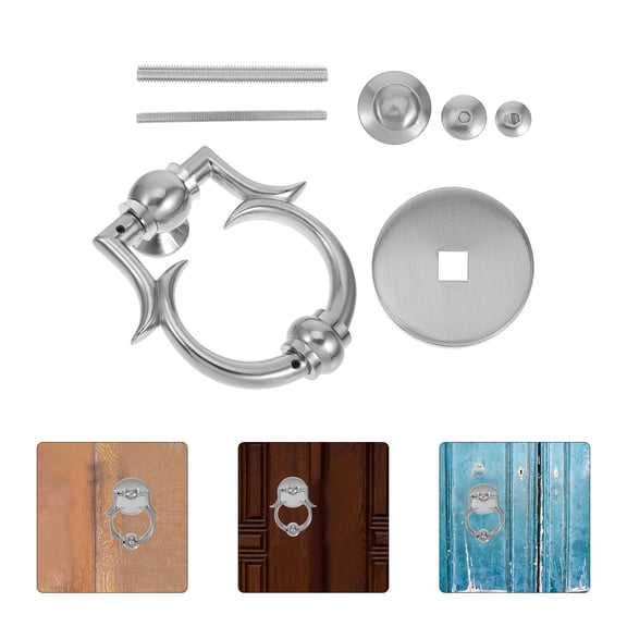 NIAIZEK 1Set Decorative Silver Door Knocker with Clear Sound and Elegant European Design