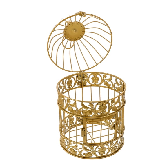NIAIZEK Iron Art Golden Birdcage Ornament for Party and Elegant Home Decoration