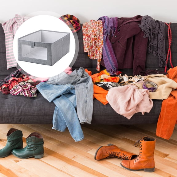 NIAIZEK Grey Non-Woven Folding Storage Box for Closet Organization and Home Storage Solutions