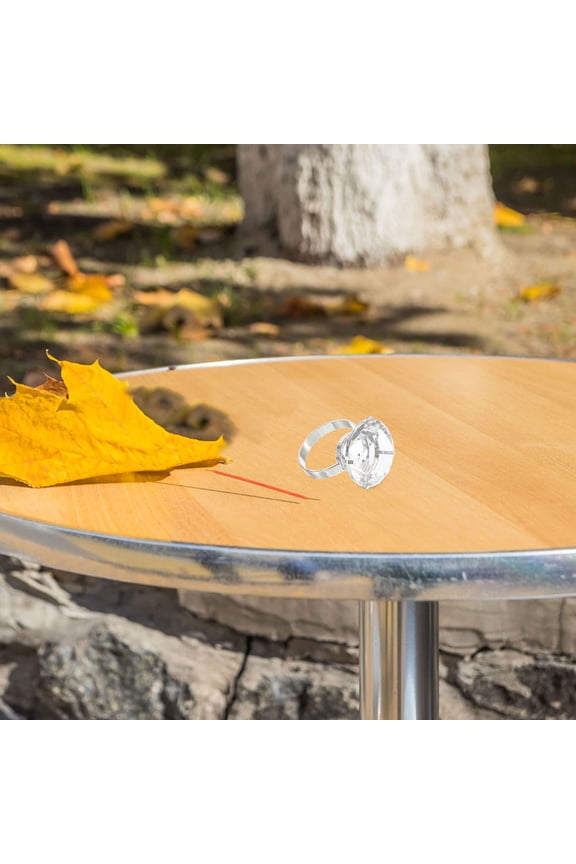 Fake Engagement Ring For Women Simulated Ring White Glass 1Set Luxury Weddings