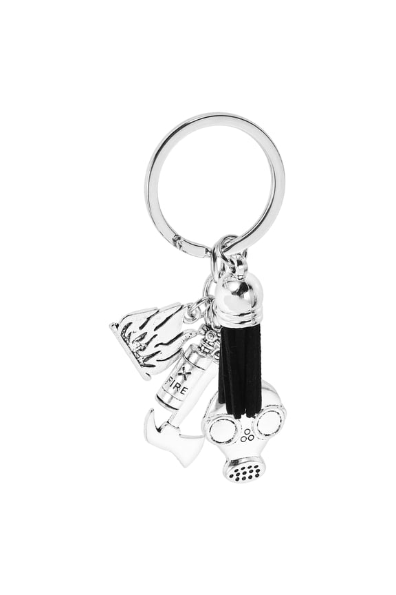 Firefighter Keychain for Keys Zinc Alloy Durable Miniature Fire Extinguisher Design 3.5 Inches