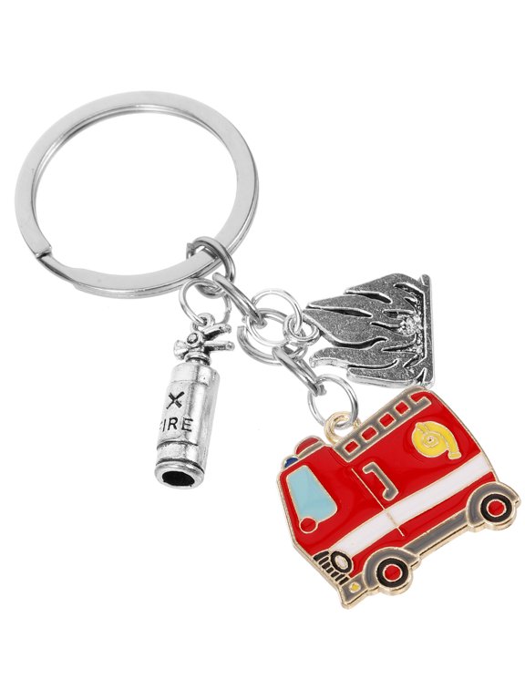 Firefighter Keychain Zinc Alloy Hanging Decor for Keys Bags
