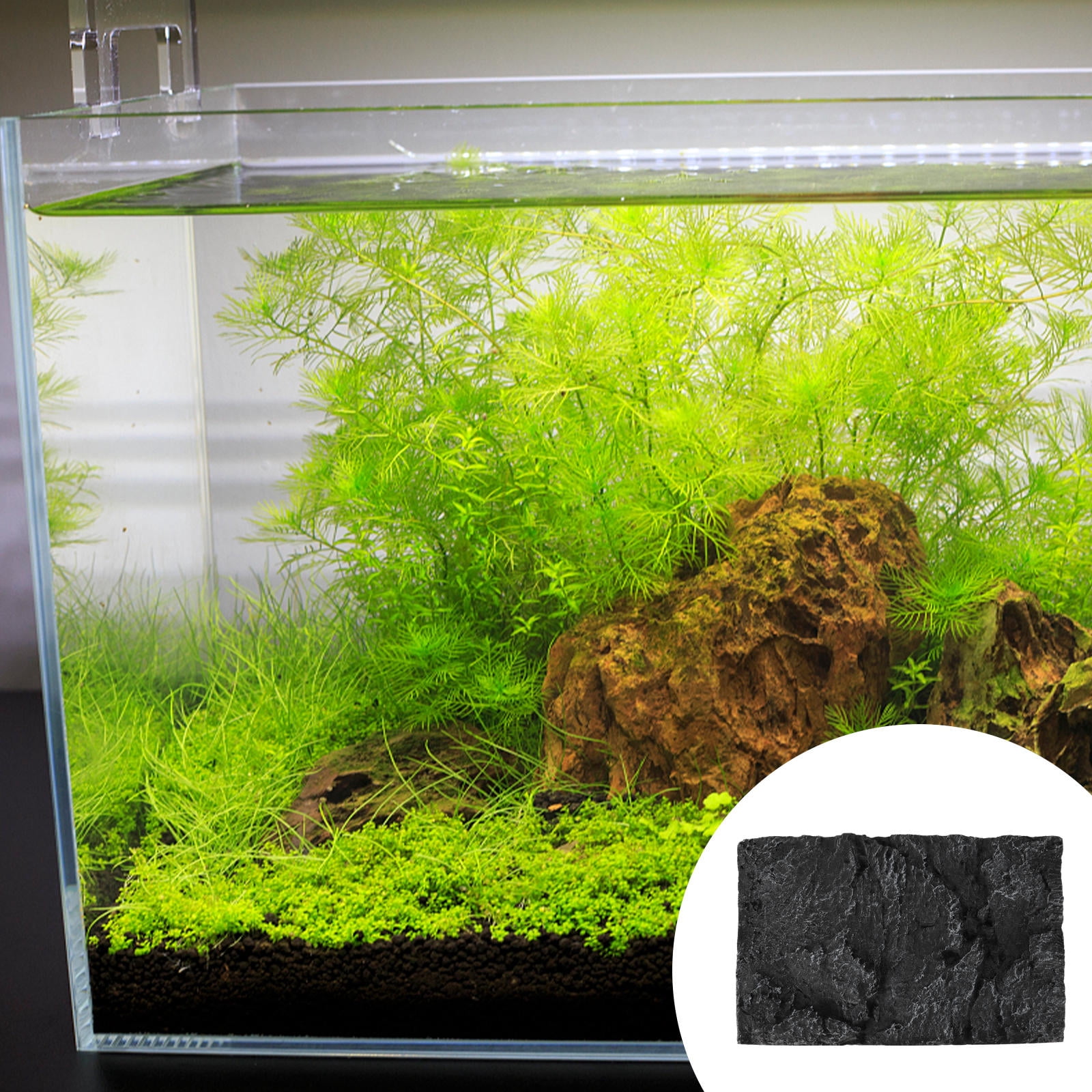 NIAIZEK Background Board for Aquarium Black 3D Stone Style Durable Fish ...