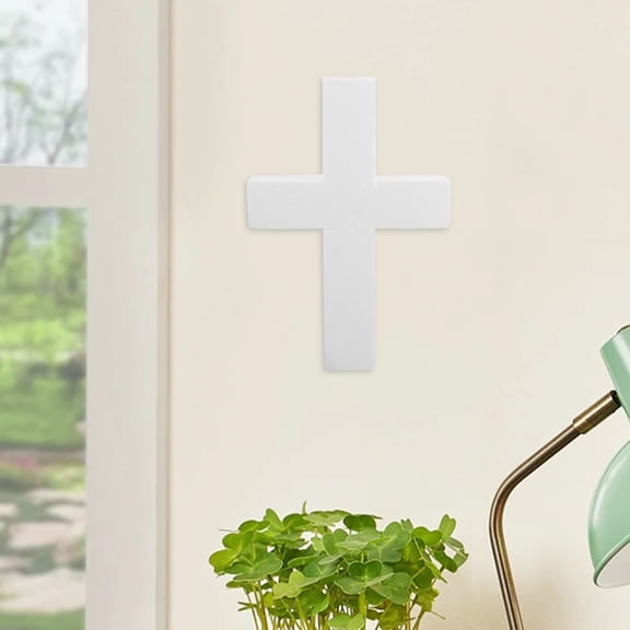 NIAIZEK Floral Arrangement Blocks Blank Foam Cross for Decoration White 1Pack