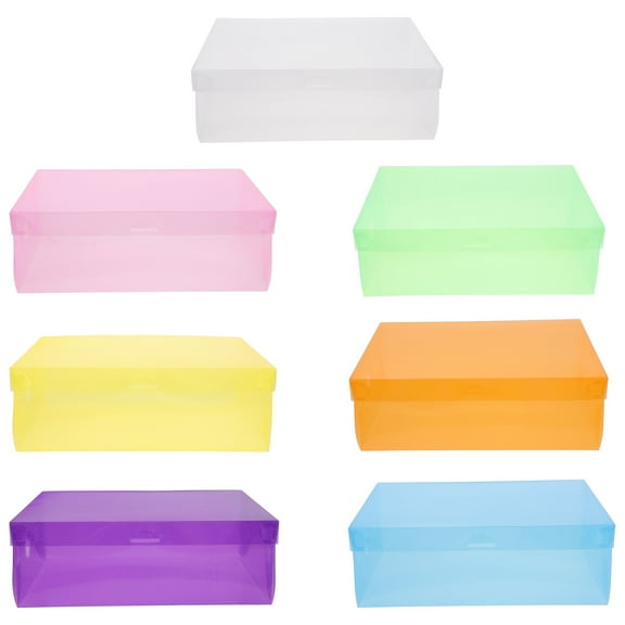 NIAIZEK Plastic Shoe Storage Box, Assorted Color, Stackable for Home Use, 7Pcs