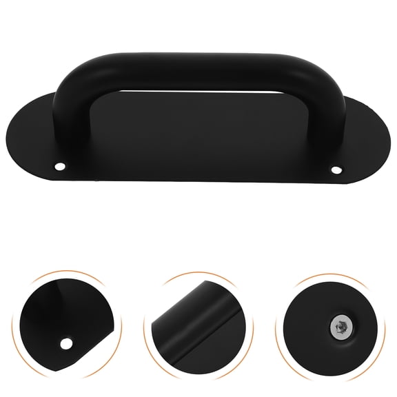 NIAIZEK Black Stainless Steel Push Pull Door Handle Set, Theft Resistant Replacement Handle for Forever Door, 1 Piece