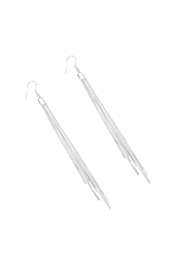 Fringe Drop Tassel Earring Metal Linear Dangle for Women 1 Pair