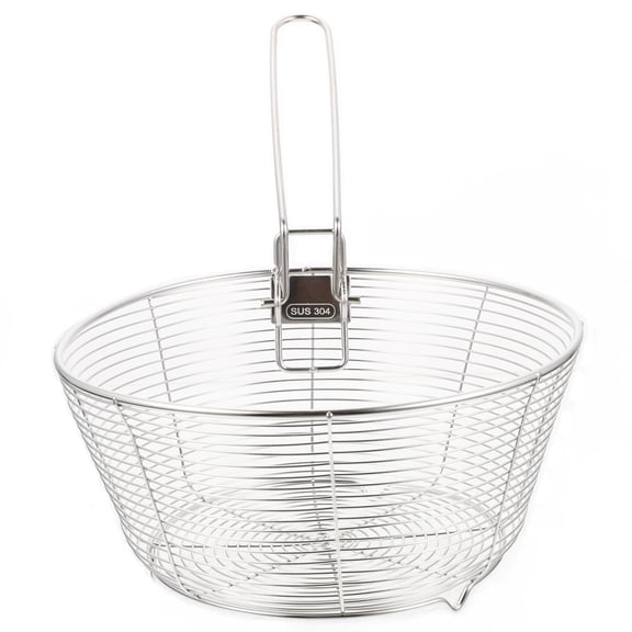 NIAIZEK Stainless Steel Frying Basket Silver for Home Kitchen Use