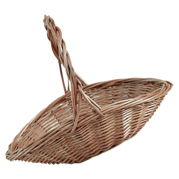 NIAIZEK Handwoven Rattan Picnic Basket with Handle for Fruits Vegetables and Flower Storage