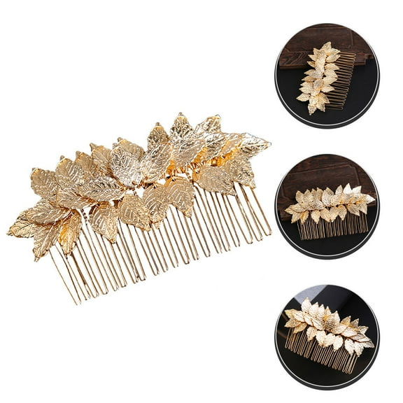 NIAIZEK Elegant Golden Flower Hair Comb for Wedding Bride Hair Accessories