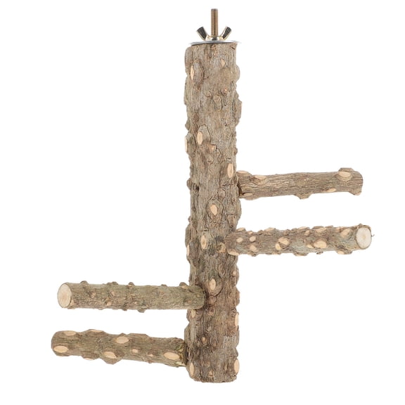 NIAIZEK Natural Wood Bird Perch Stand with Grinding for Small Birds, Perch 1 Piece