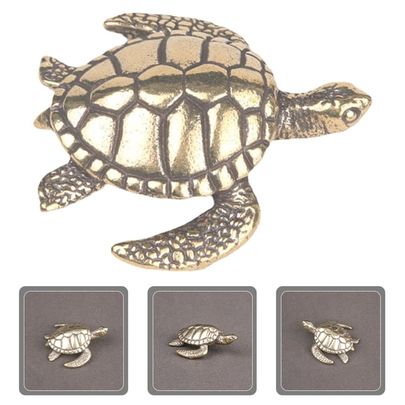 NIAIZEK Vintage Brass Turtle Decoration Turtle Shaped Figurine for Desk and Bookshelf