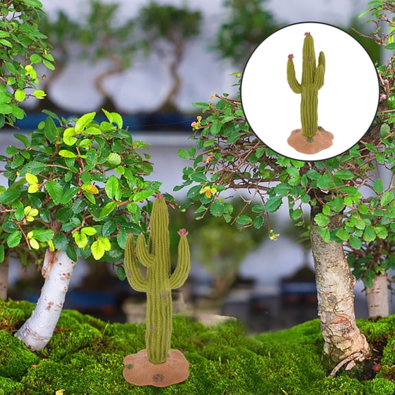 NIAIZEK Simulated Cactus Figurine Plastic Desktop Decoration for Garden Tabletop Display