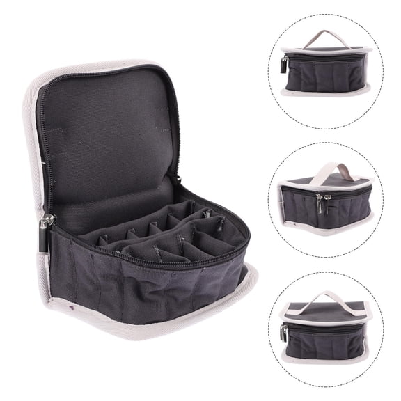 NIAIZEK Essential Oil Organizer Grey Cotton Cloth Waterproof Travel Pouch