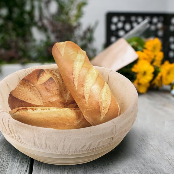 NIAIZEK Woven Rattan Bread Making Basket with Reusable Cloth Cover for Better Fermentation