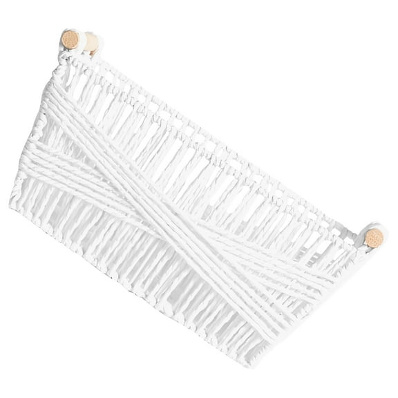 NIAIZEK Handwoven White Paper Rope Basket Rustic Storage Bin for Desktop Decor