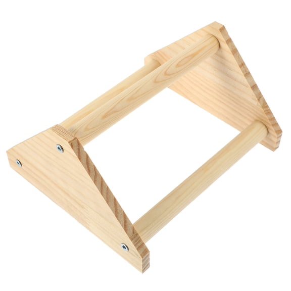 NIAIZEK Khaki Natural Wood Bird Training Perch Stand for Small Pets and Parrots