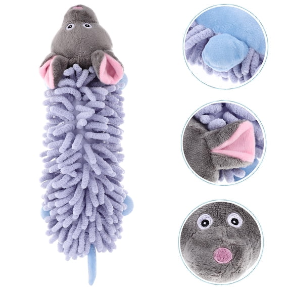 NIAIZEK Interactive Dog Tug Toy Plush Grey Mouse Style Training Sessions 1 Set