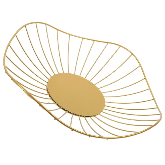 NIAIZEK Golden Metal Wire Fruit Basket Decorative Countertop Fruit Bowl for Home and Hotel