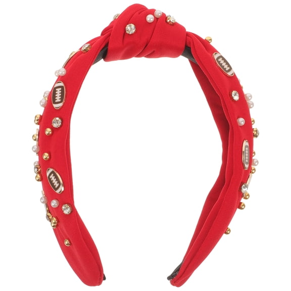 NIAIZEK Red Jeweled Knotted Headband, Comfortable and Stylish Hair Accessory for Sports, Outings, and Everyday Fashion