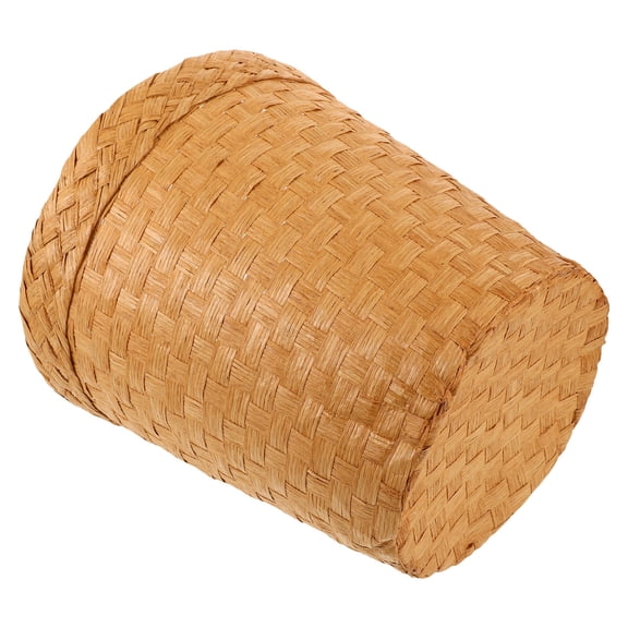 NIAIZEK Sturdy Bamboo Trash Basket Brown Woven Storage Bin for Bedroom and Kitchen