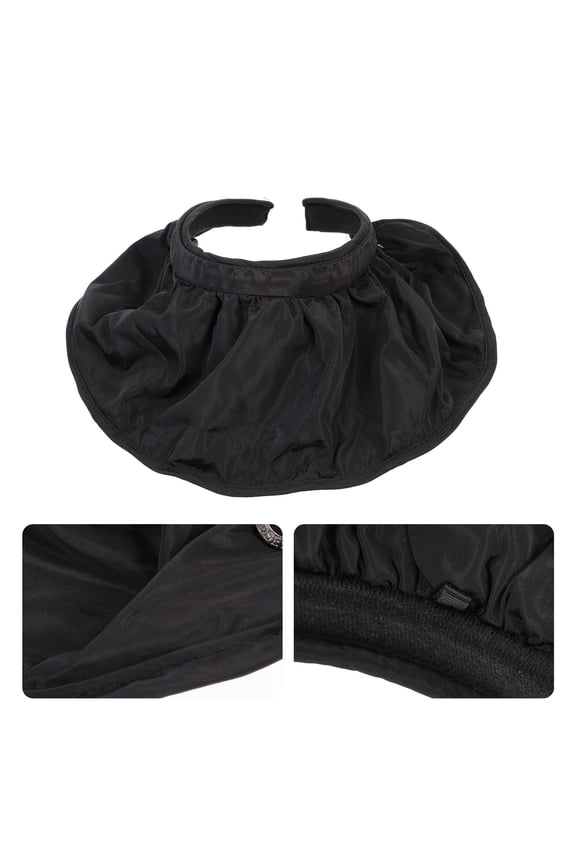 Stylish Black Casual Sun Hat for Outdoor Travel with Rollable Hair Band Design