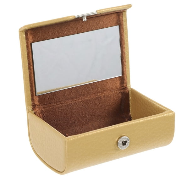 NIAIZEK Portable Lipstick Case with Mirror for Purse, Golden Makeup Organizer and Holder, Compact Cosmetic Storage