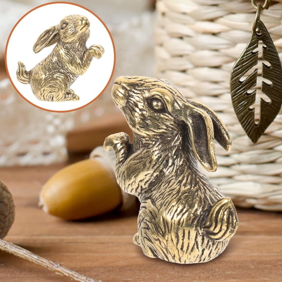 NIAIZEK Vintage Style Golden Brass Statue Figurine for Home Decor, Office Desk, Shelf Display, Retro Decorative