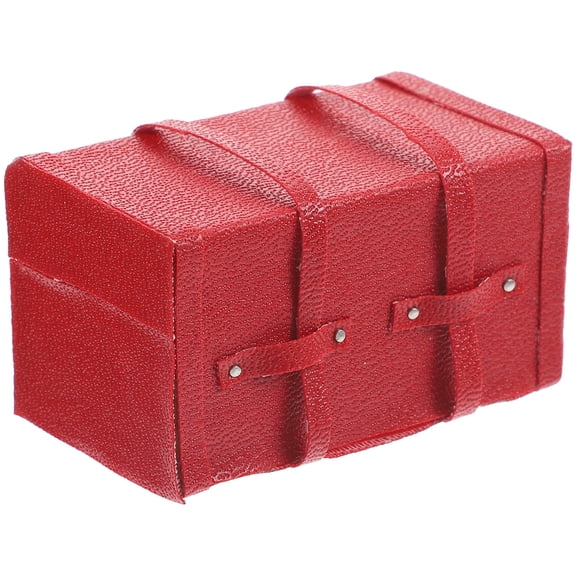 NIAIZEK Retro Suitcase Miniature Suitcase Red Simulated 1Pcs Decorative Accessory for Doll House Supplies