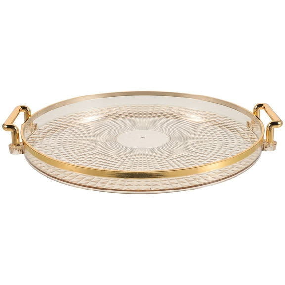 NIAIZEK Round Acrylic Serving Tray for Food and Snacks, Decorative Tray for Home, Kitchen, Hotel Use