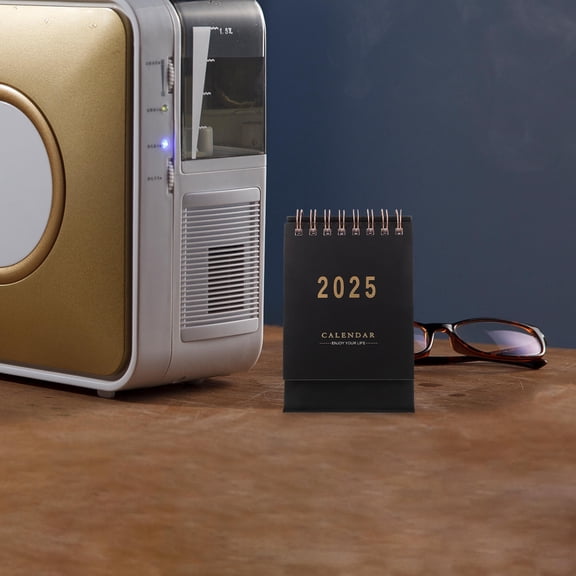 NIAIZEK Monthly Desk Calendar Black Flipped Standing Calendar for Organizing and Planning