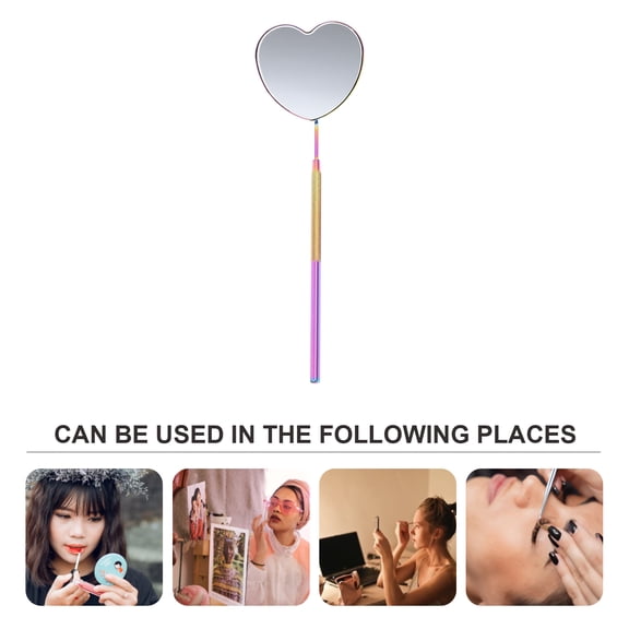 NIAIZEK Removable Heart Shape Lash Mirror Stainless Steel Eyelash Check Tool for Salon