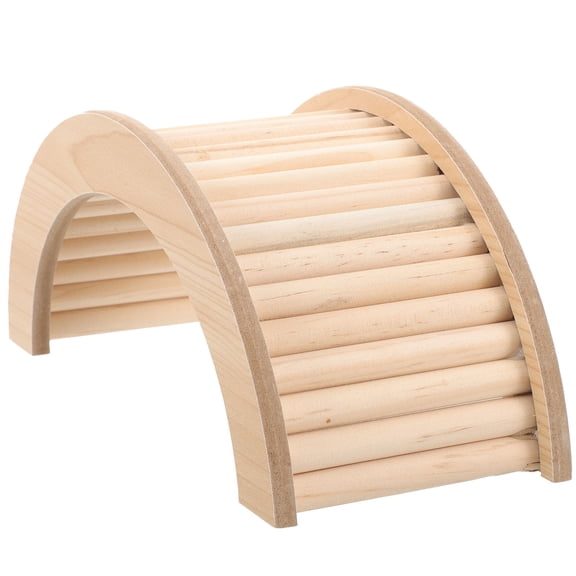 NIAIZEK Wooden Hamster Bridge Toy Beige Small Pet Accessory for Hamsters and Rodents 1 Piece