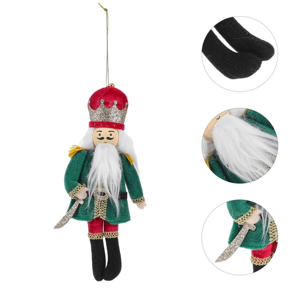 NIAIZEK Elegant Green Nutcracker King Fabric Ornament for Holiday Tree Decoration