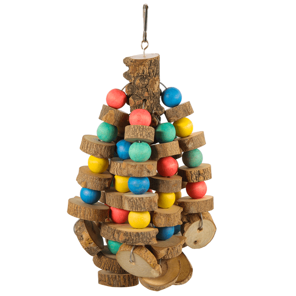 NIAIZEK Large Parrot Chew Toy Wooden Pet Bird Indoor Use 1 Pcs