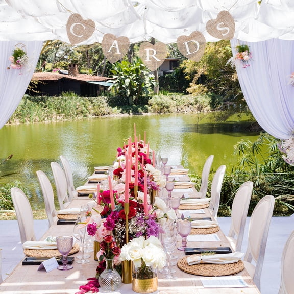 NIAIZEK Country Style Hessian Bunting Banner Rustic Wedding Party Decoration Gar