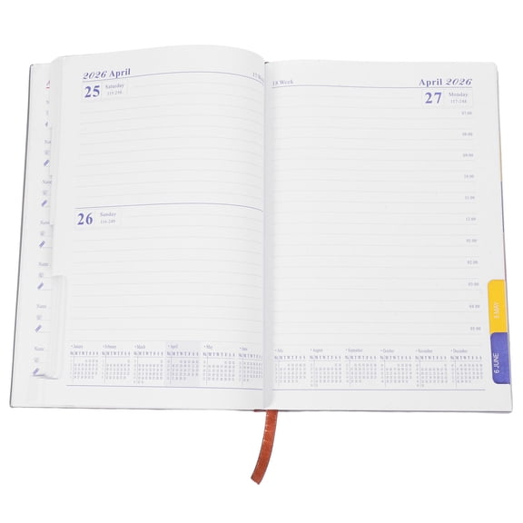 NIAIZEK Purple PU English Planner for Writing Use with Ink Bleed Free Paper