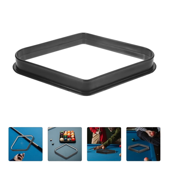 NIAIZEK Black Plastic Billiard Rhomb Frame Pool Rack Stable Lightweight Storage Accessory